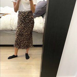 H&M Leopard Midi Skirt